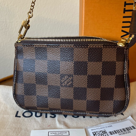 Unused Louis Vuitton Mini Pochette in Damier Ebene - Picture 2 of 11